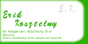 erik kosztelny business card